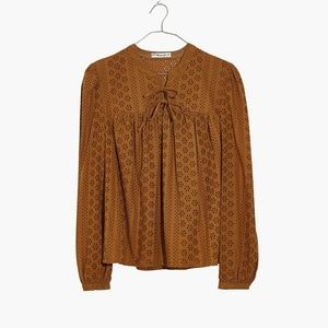 Eyelet Double Tie Blouse